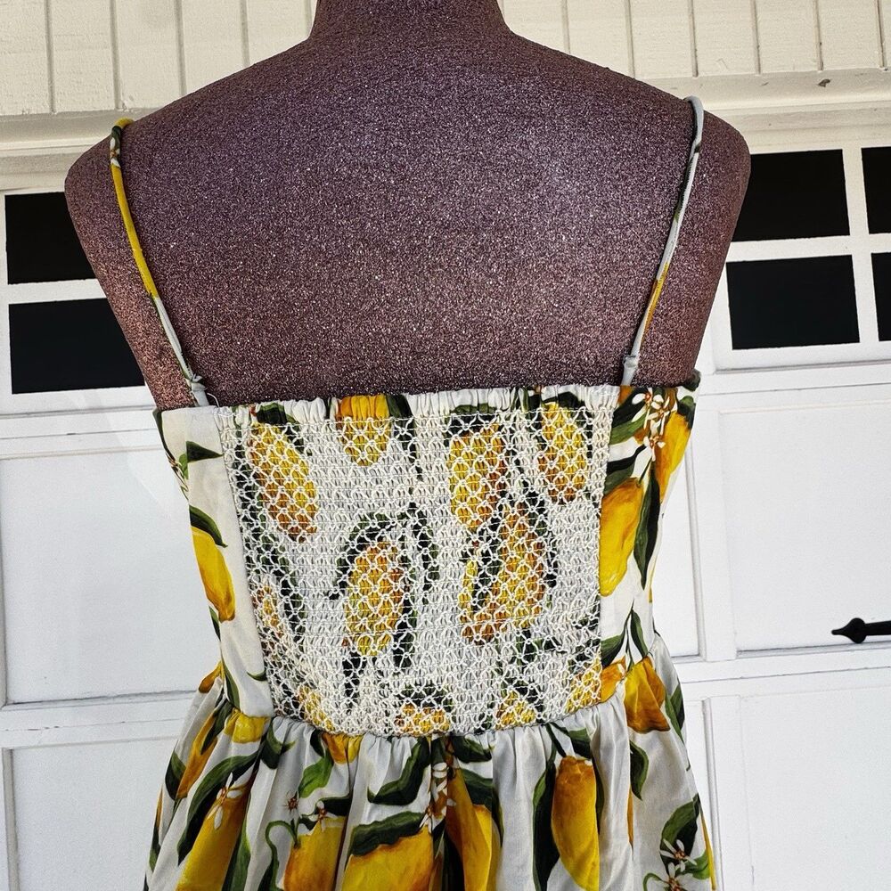 J.Crew a line midi Lemon limoncello Print Sleeveless Dress Sz 8 Sundress Cotton - Picture 11 of 14
